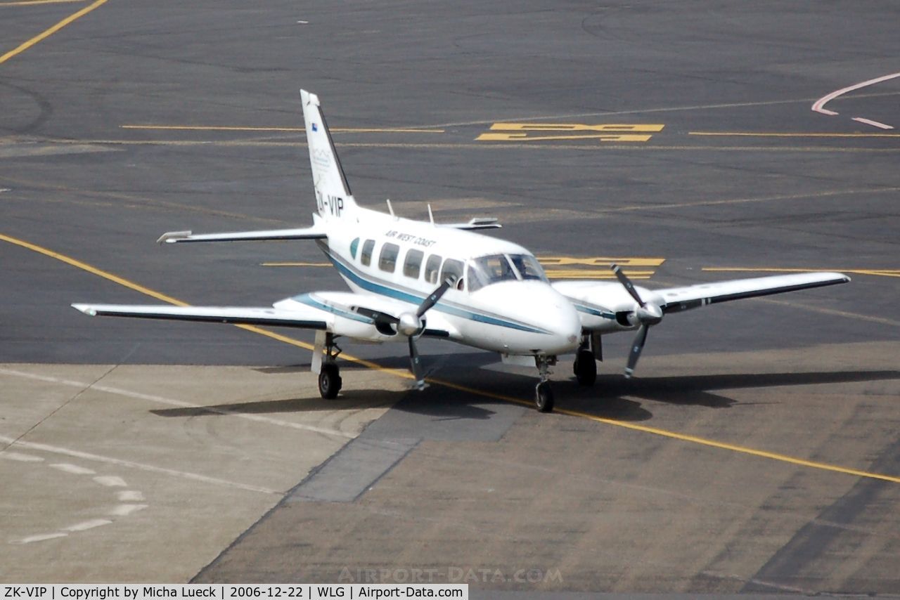 ZK-VIP, Piper PA-31-350 Chieftain C/N 31-7405482, Just arrived in Wellington