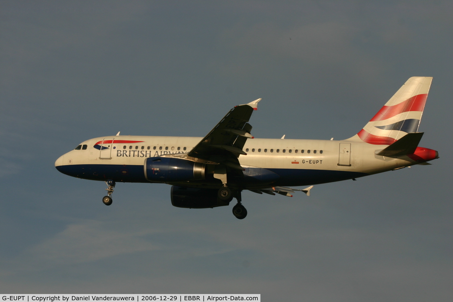 G-EUPT, 2000 Airbus A319-131 C/N 1380, arrival of flight BA392 from LHR