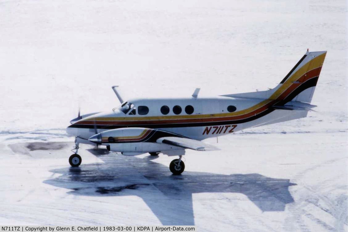 N711TZ, 1977 Beech E-90 King Air C/N LW-226, Photo taken for aircraft recognition training