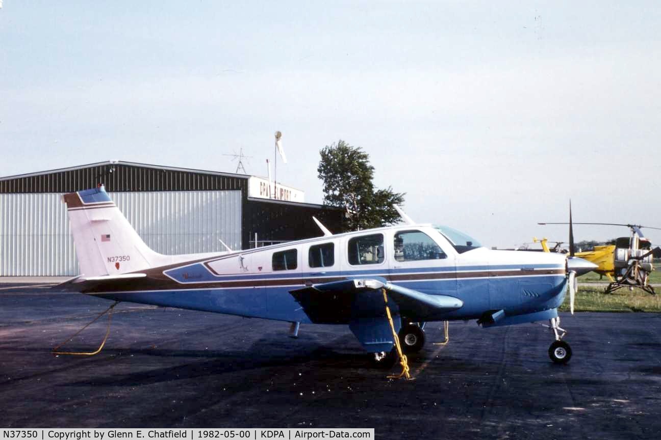 N37350, 1980 Beech A36 Bonanza 36 C/N E-1768, Photo taken for aircraft recognition training