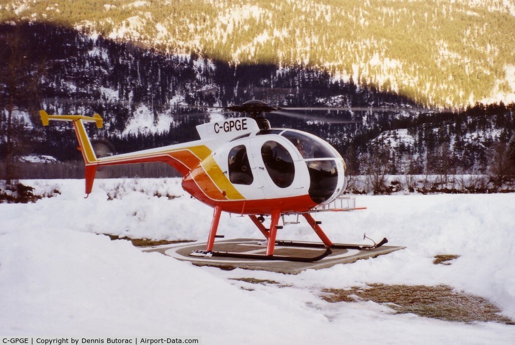 C-GPGE, 1977 Hughes 369D C/N 1160022D, Taken when it was owned by Pemberton Helicopters