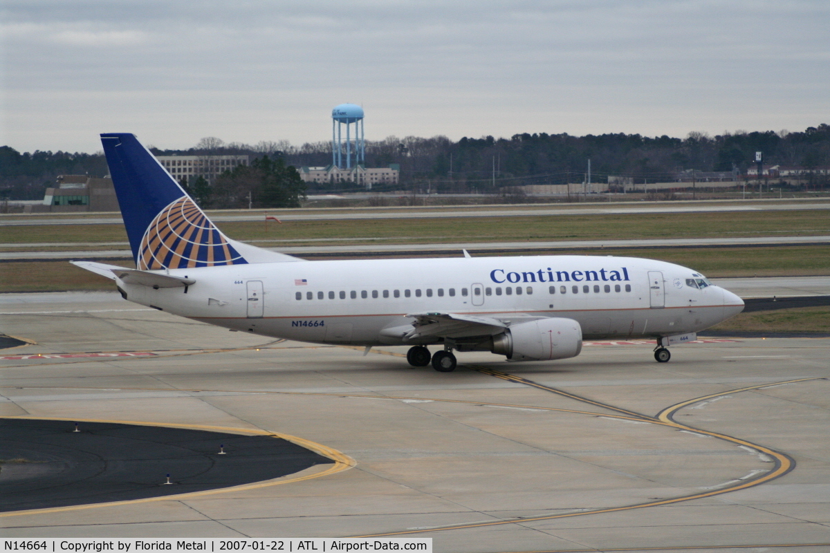 N14664, 1998 Boeing 737-524 C/N 28925, Continental 737-500