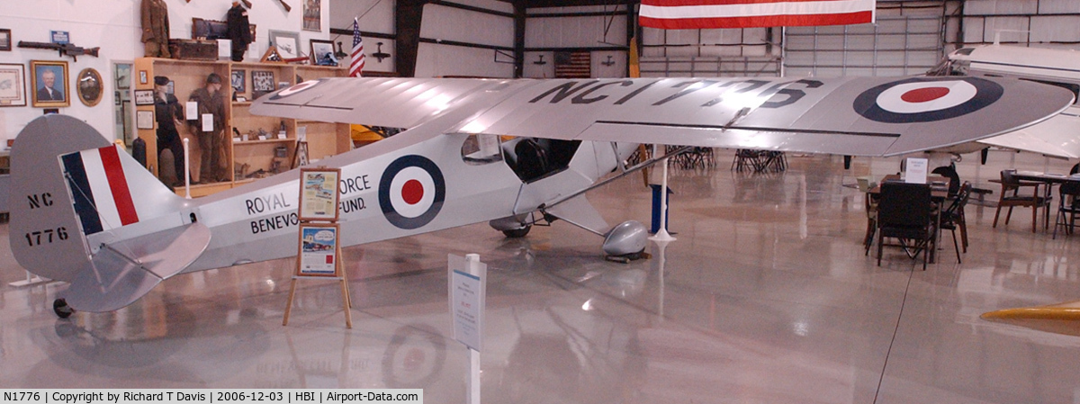 N1776, 1941 Piper J3C-65 Cub Cub C/N 6600, 1941 Piper Flitfire  J3C-65 at N.C. Aviation Museum.Once flown by Orville Wright.