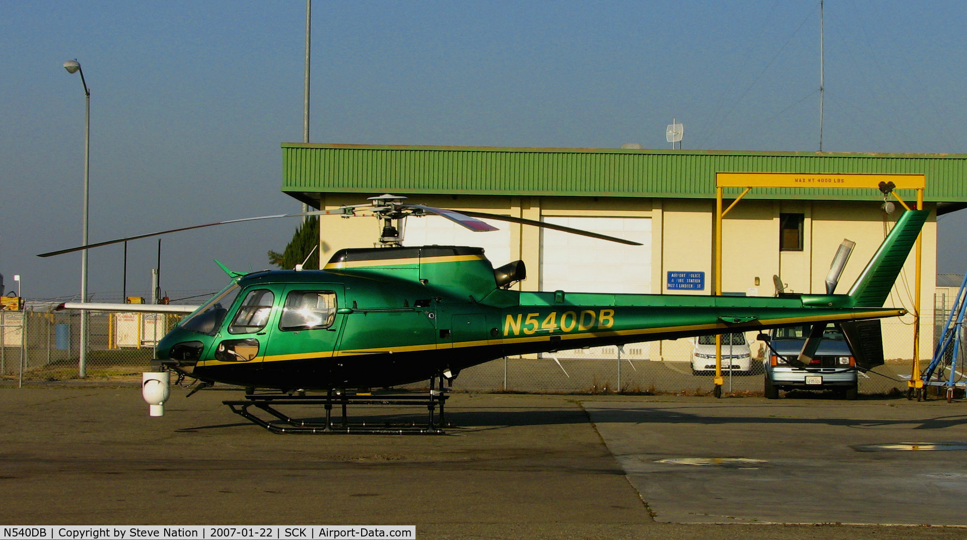 N540DB, 1999 Eurocopter AS-350B-2 Ecureuil Ecureuil C/N 3218, U.S. Department of Justice 1999 Eurocopter AS350B2 with infrared camera @ Stockton Municipal Airport, CA