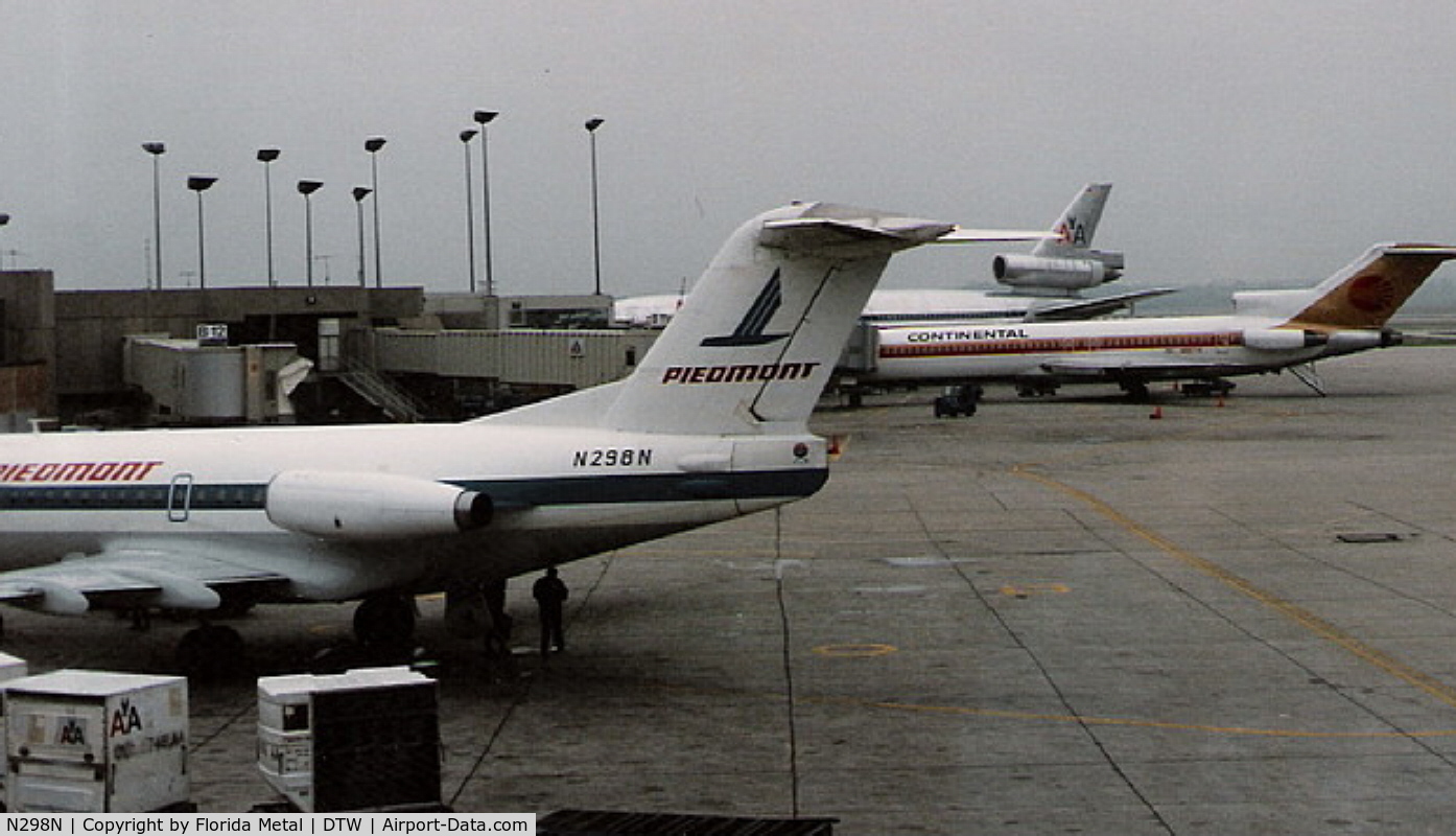 N298N, 1969 Fokker F-28-1000C Fellowship C/N 11103, Piedmont F-28 in 1986
