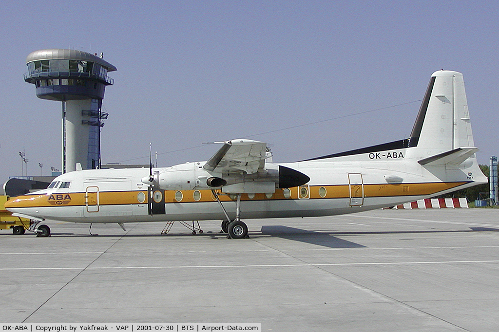 OK-ABA, 1976 Fokker F-27-500RCF Friendship C/N 10530, ABA Fokker 27