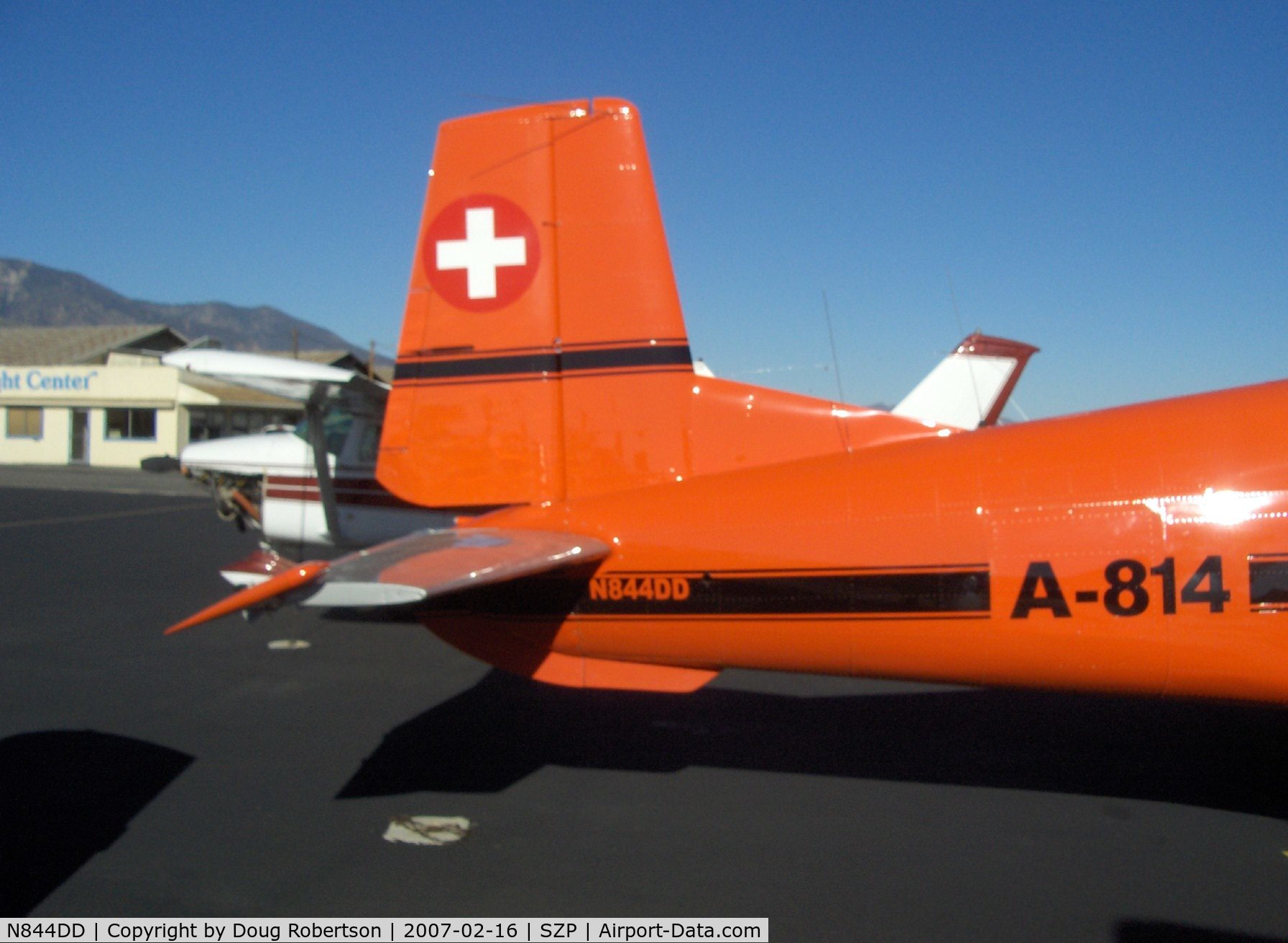 N844DD, 1958 Pilatus P-3 MK II C/N 452-1, Pilatus P.3-05 Swiss Air Force Intermediate Trainer, Lycoming GO-435-C&D 260 Hp, empennage, note ventral fin keel prevents flat spins