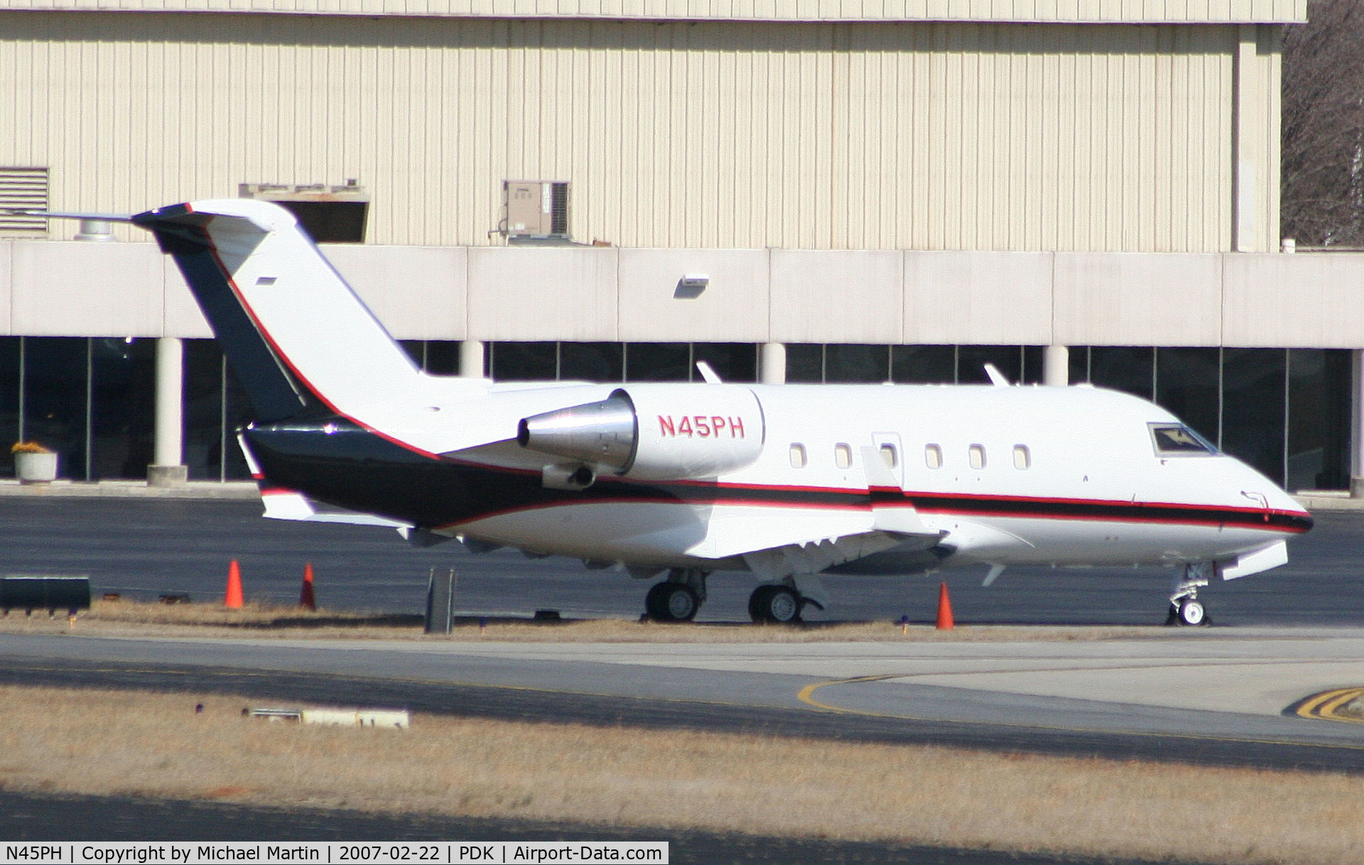 N45PH, 1983 Canadair Challenger 601 (CL-600-2A12) C/N 3004, Tied down @ Signature Flight Support