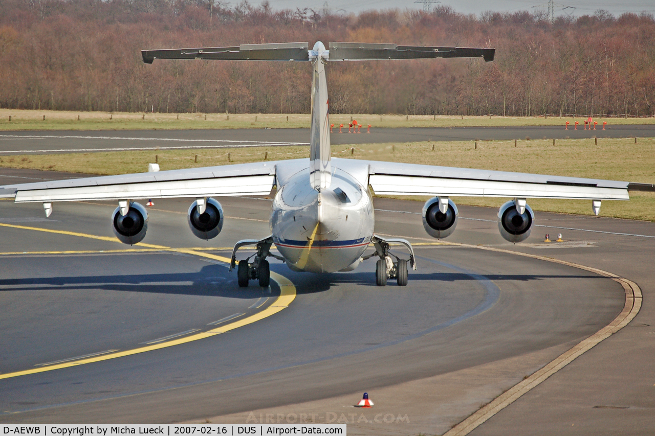 D-AEWB, 1990 British Aerospace BAe.146-300 C/N E3183, Turning onto the runway for take off