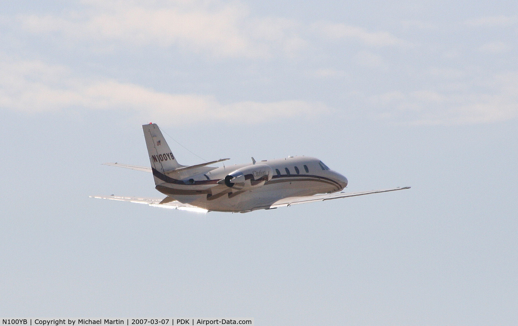 N100YB, Cessna 560XL Citation Excel C/N 560-5136, Departing PDK for parts unknown!