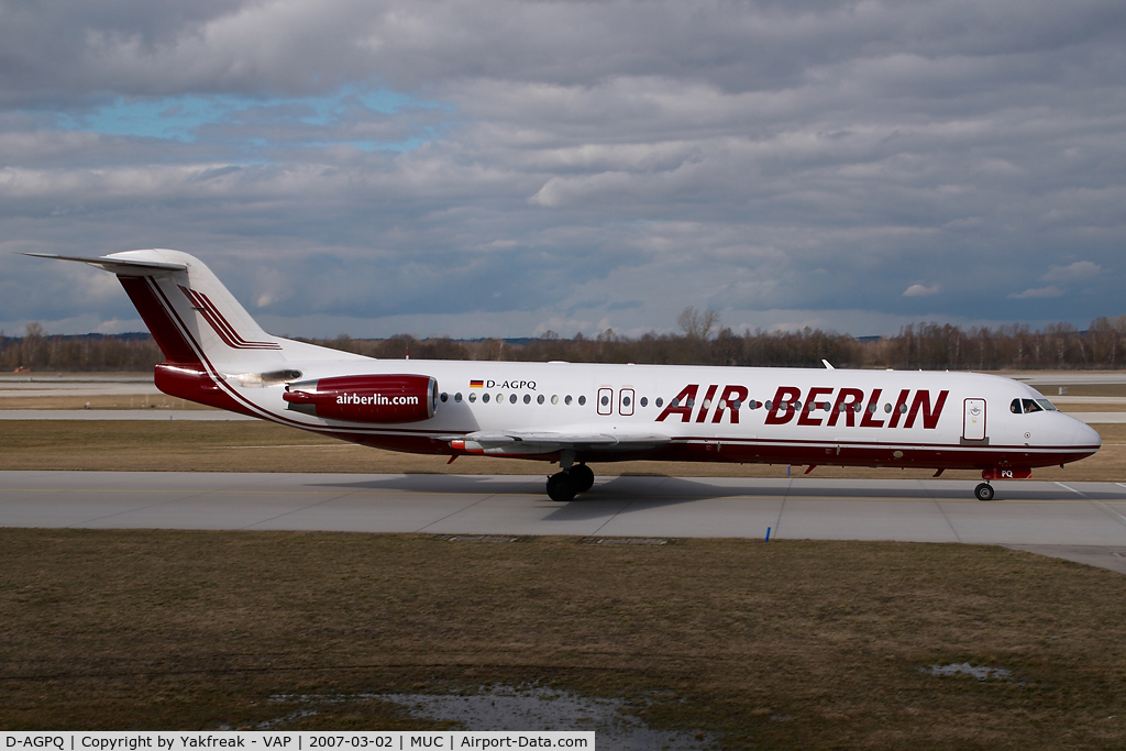 D-AGPQ, 1991 Fokker 100 (F-28-0100) C/N 11338, Air Berlin Fokker 100