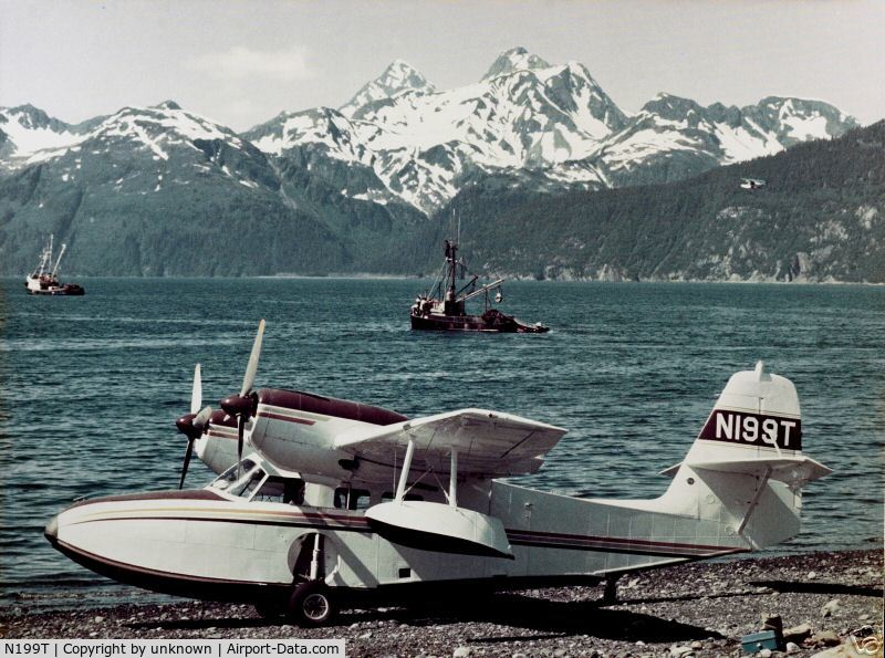 N199T, 1941 Grumman G-44 Widgeon C/N 1213, sitting on shore in Alaska