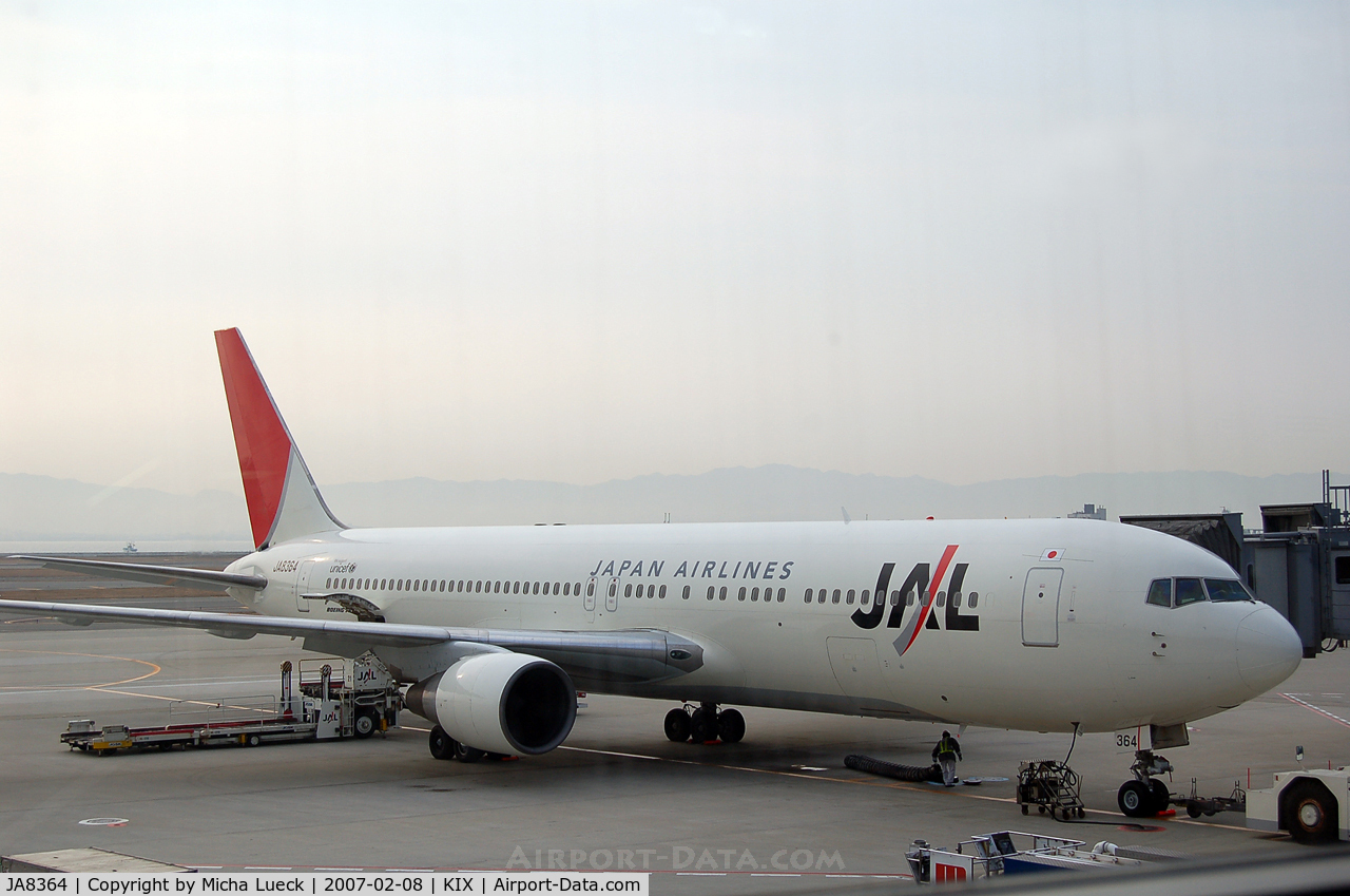 JA8364, Boeing 767-346 C/N 24782, At Osaka Kansai