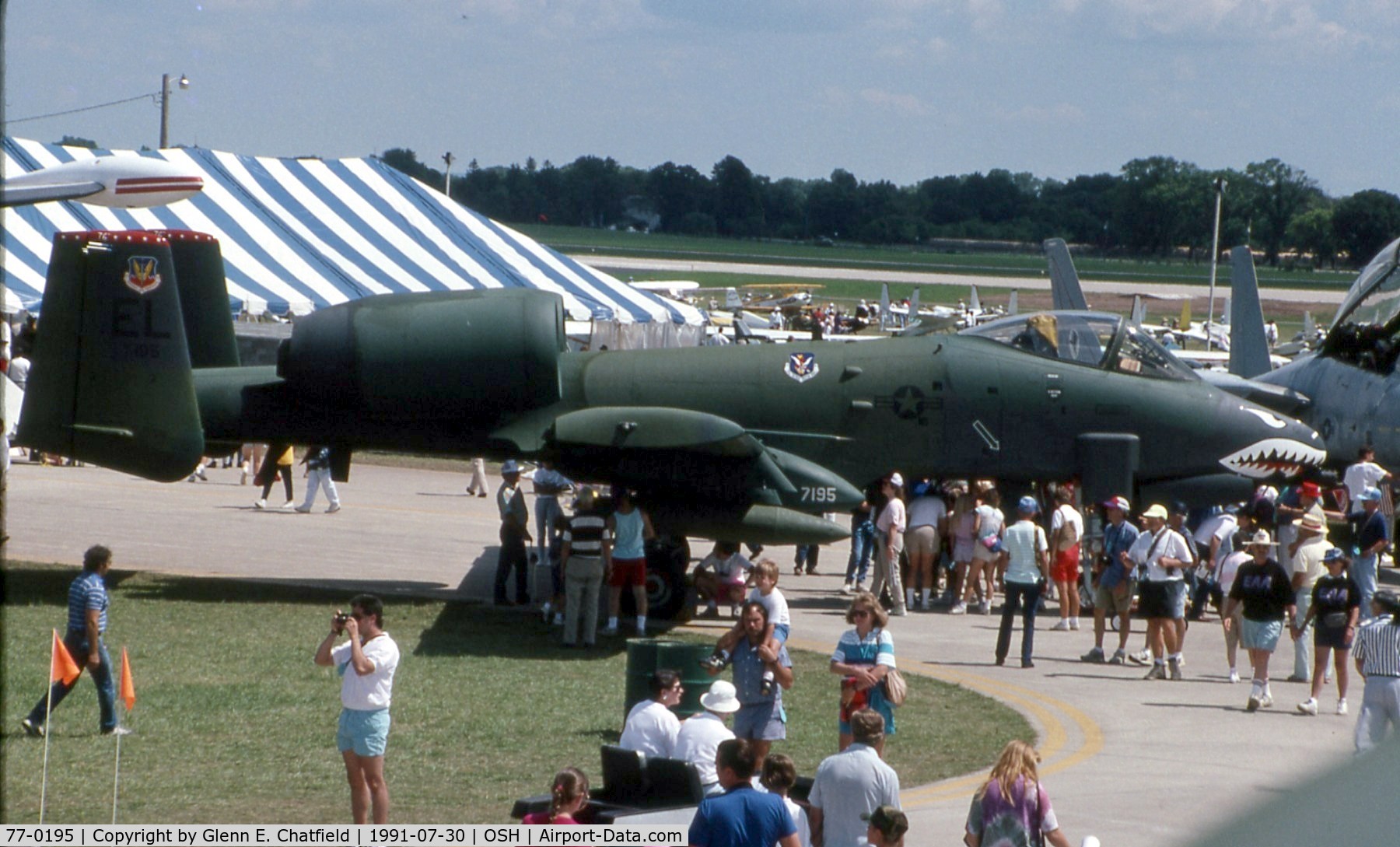 77-0195, 1977 Fairchild Republic A-10A Thunderbolt II C/N A10-0120, A-10A seeN from the cockpit of a DC3 at the EAA fly in