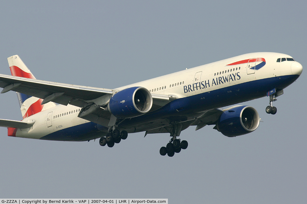 G-ZZZA, 1995 Boeing 777-236 C/N 27105, British Airways Boeing 777