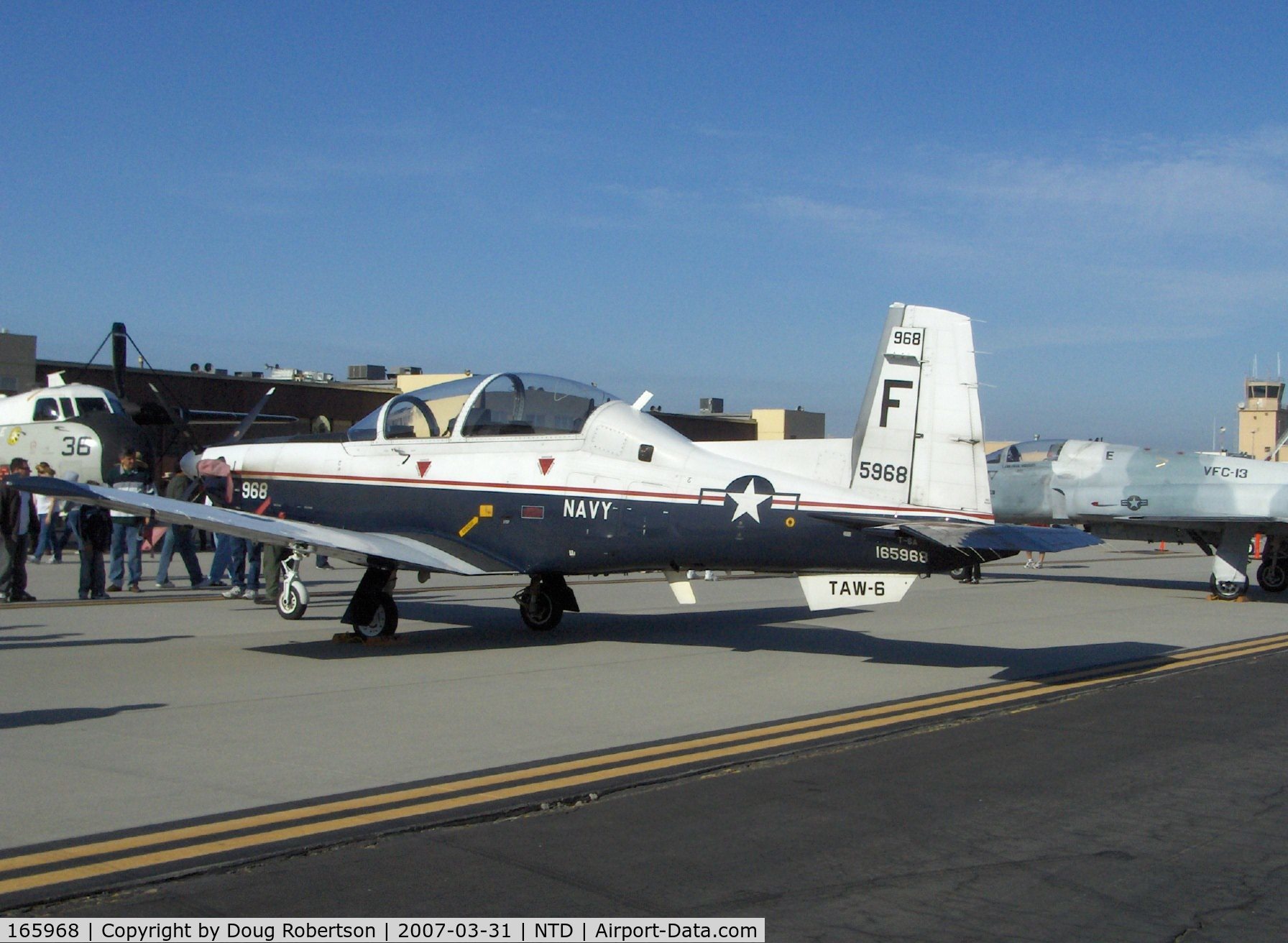 165968, Raytheon T-6A Texan II C/N PT-111, Beech T-6A TEXAN II Trainer of Training Air Wing-6, one P&W (Canada) PT-6A-68 Turboprop flat rated at 1,100 shp driving constant 2,000 rpm prop
