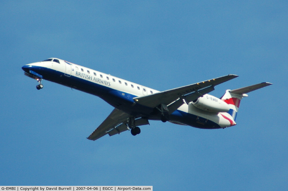 G-EMBI, 1999 Embraer EMB-145EU (ERJ-145EU) C/N 145126, British Airways - Landing