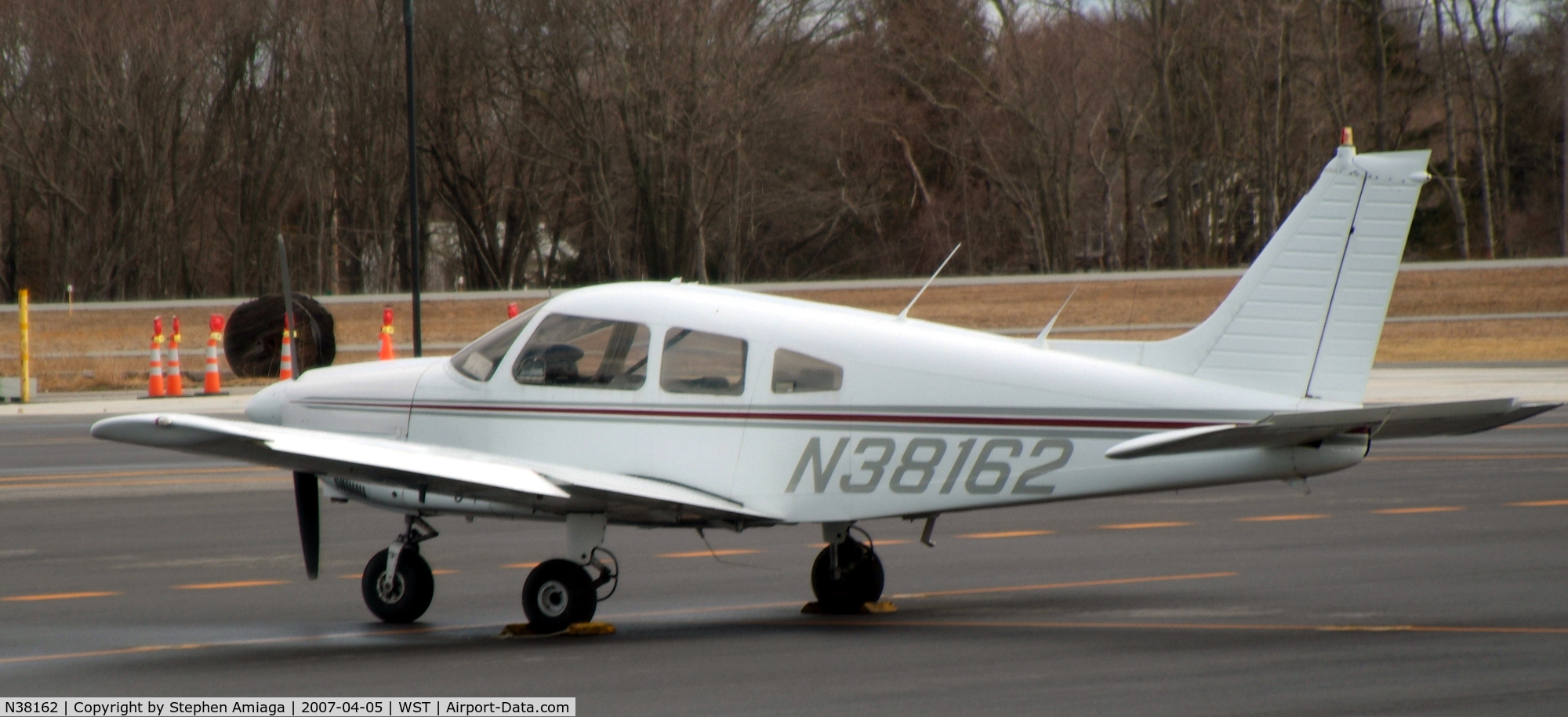 N38162, 1977 Piper PA-28-181 C/N 28-7790524, Archer on the ramp - New England Airlines