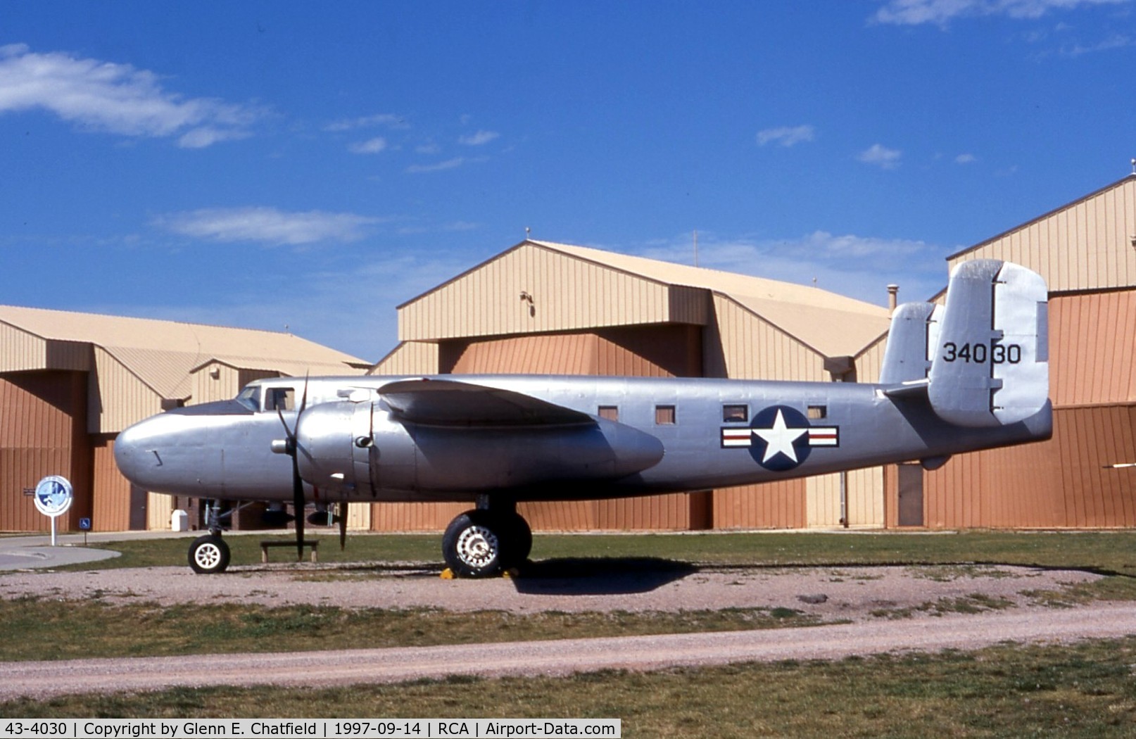 43-4030, 1943 North American VB-25J-1-NC Mitchell C/N 108-24356, B-25J at the South Dakota Air & Space Museum.  Ex-N3339G.