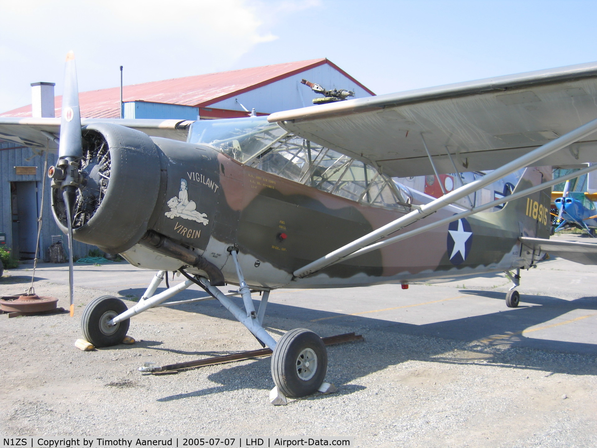 N1ZS, 1941 Stinson L-1F Vigilant C/N 41-18915, Alaska Aviation Heritage Museum