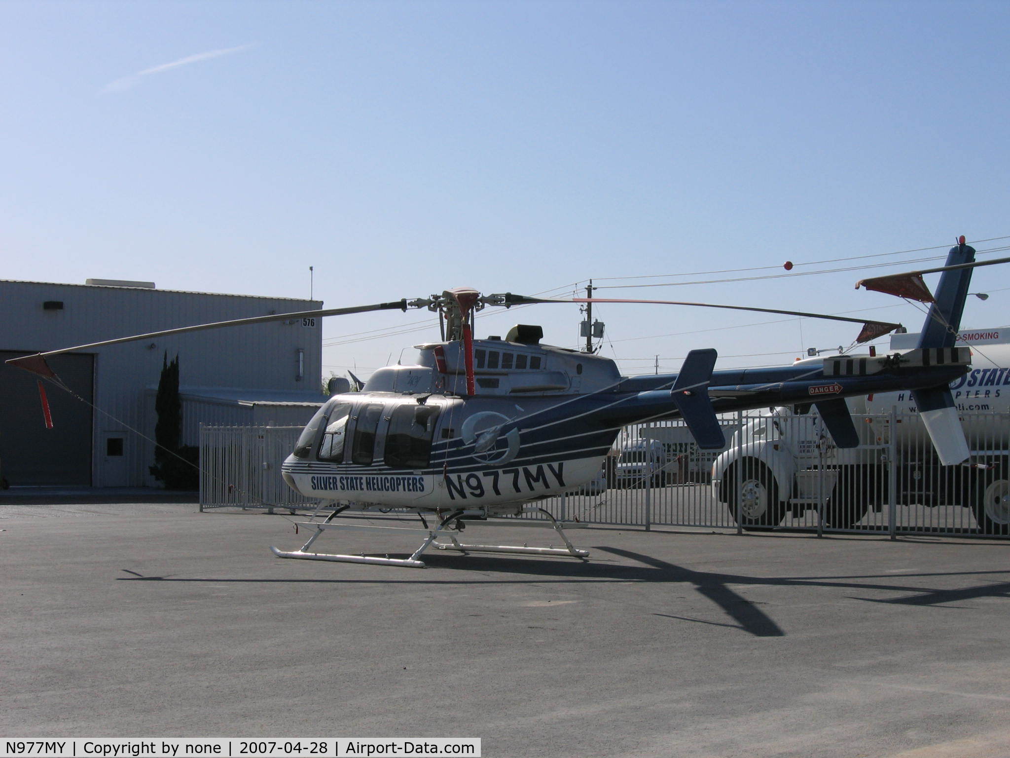 N977MY, 1999 Bell 407 C/N 53373, Bell 407 at Silver State Helicopters Headquarters.
