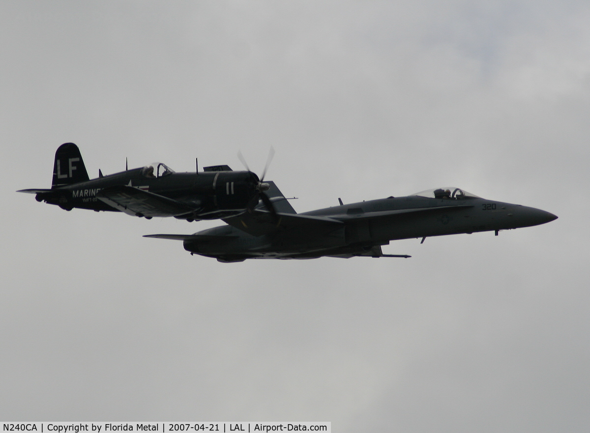 N240CA, 1945 Vought F4U-4 Corsair C/N 9513, Legacy Flight