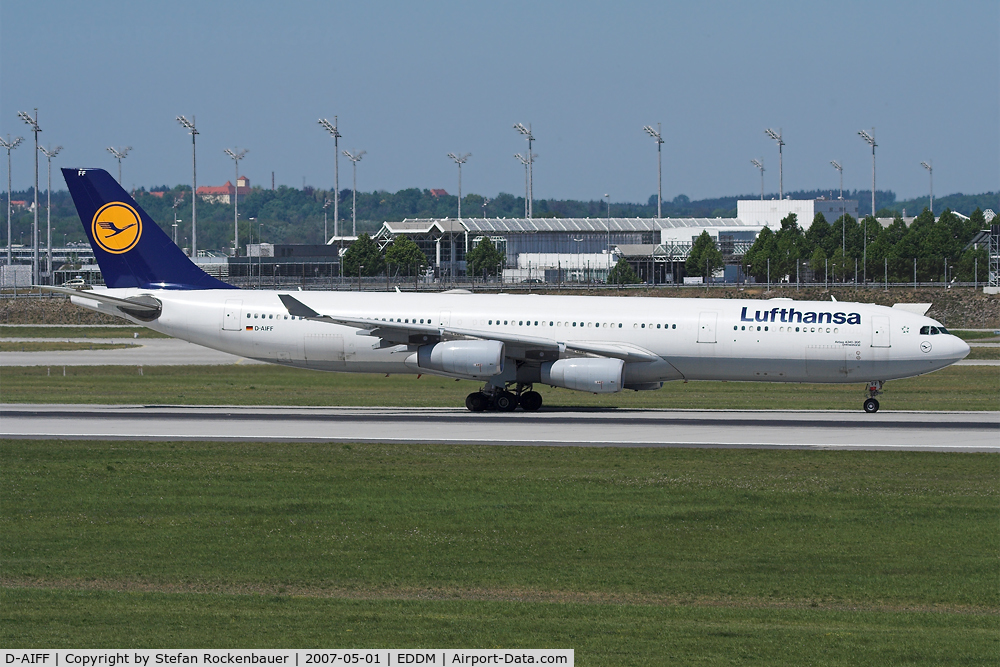 D-AIFF, 2001 Airbus A340-313X C/N 447, LH A340 arrived at MUC.