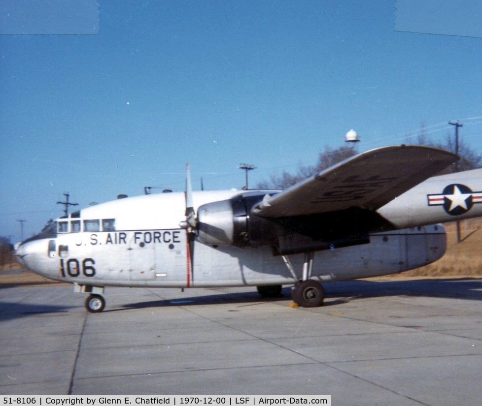 51-8106, 1951 Fairchild C-119F-KM Flying Boxcar C/N 109, C-119F from Clinton County AFB, OH for jump school