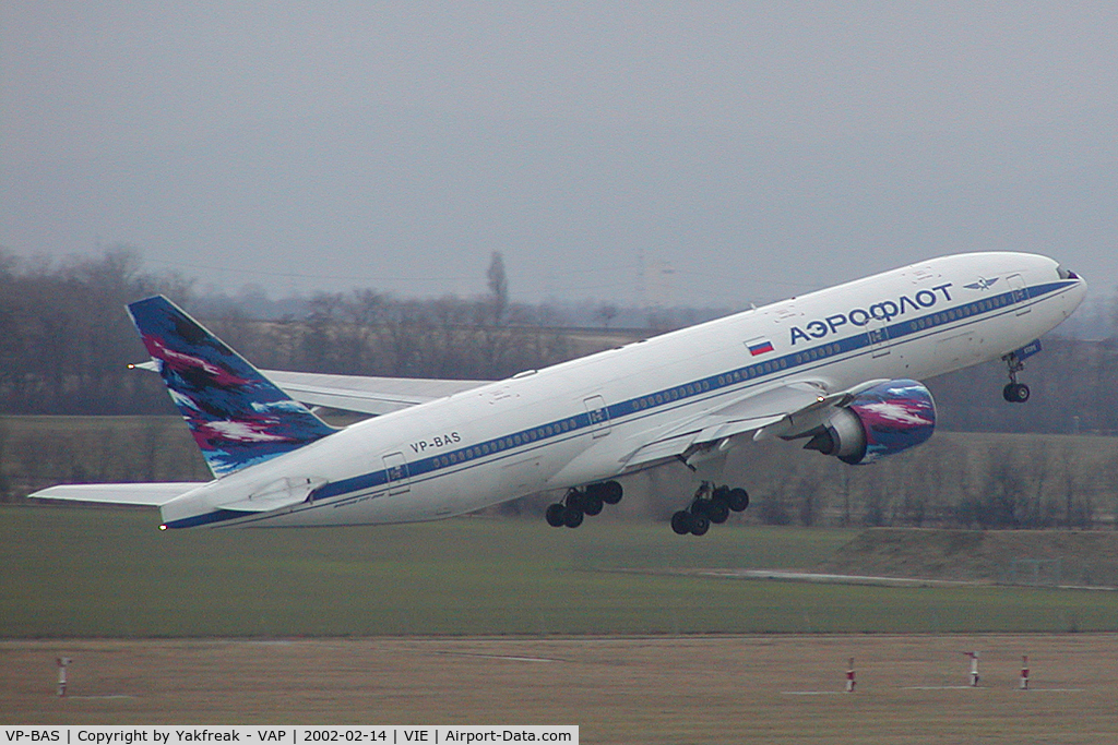 VP-BAS, 1998 Boeing 777-2Q8/ER C/N 27607, Aeroflot Boeing 777-200