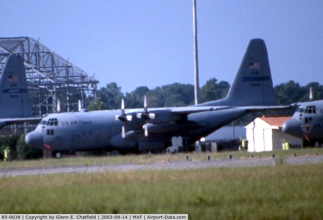 85-0039, 1985 Lockheed C-130H Hercules C/N 382-5080, C-130H shot from highway using 600mm lens with 2X teleconverter.  Long distance!