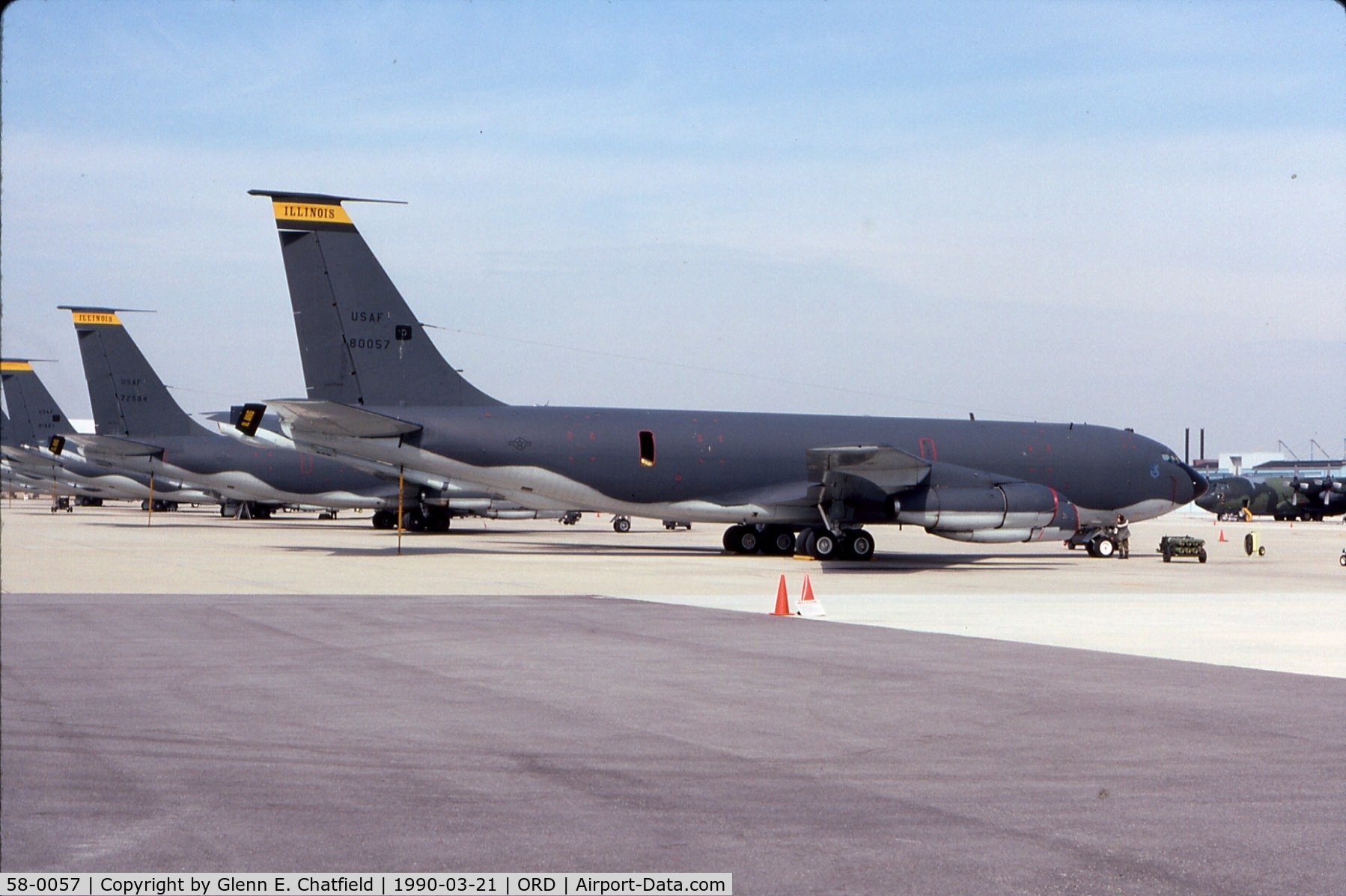 58-0057, 1959 Boeing KC-135E-BN Stratotanker C/N 17802, KC-135E with Illinois ANG line