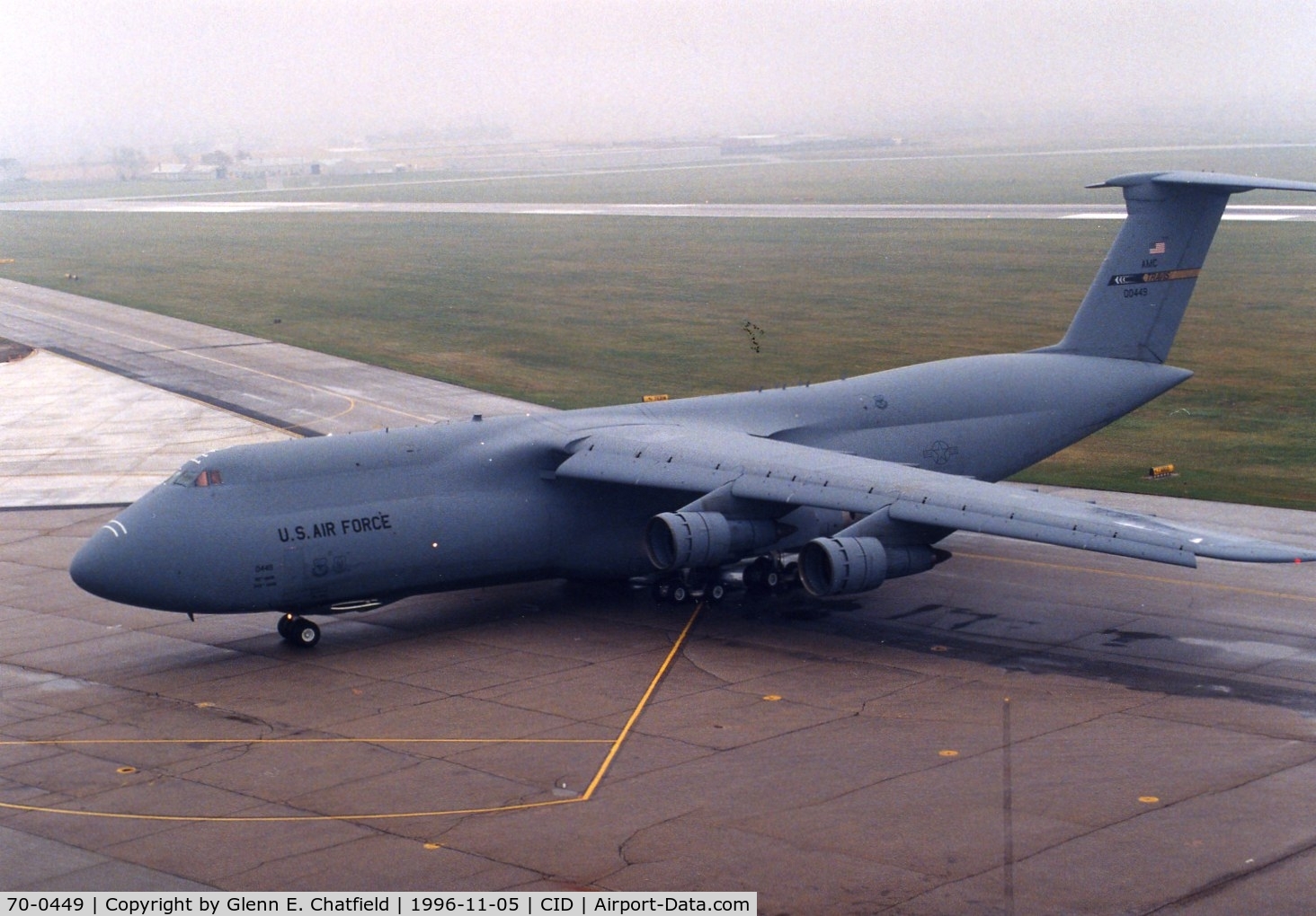 70-0449, 1970 Lockheed C-5A Galaxy C/N 500-0063, C-5A parking at the base of the control tower