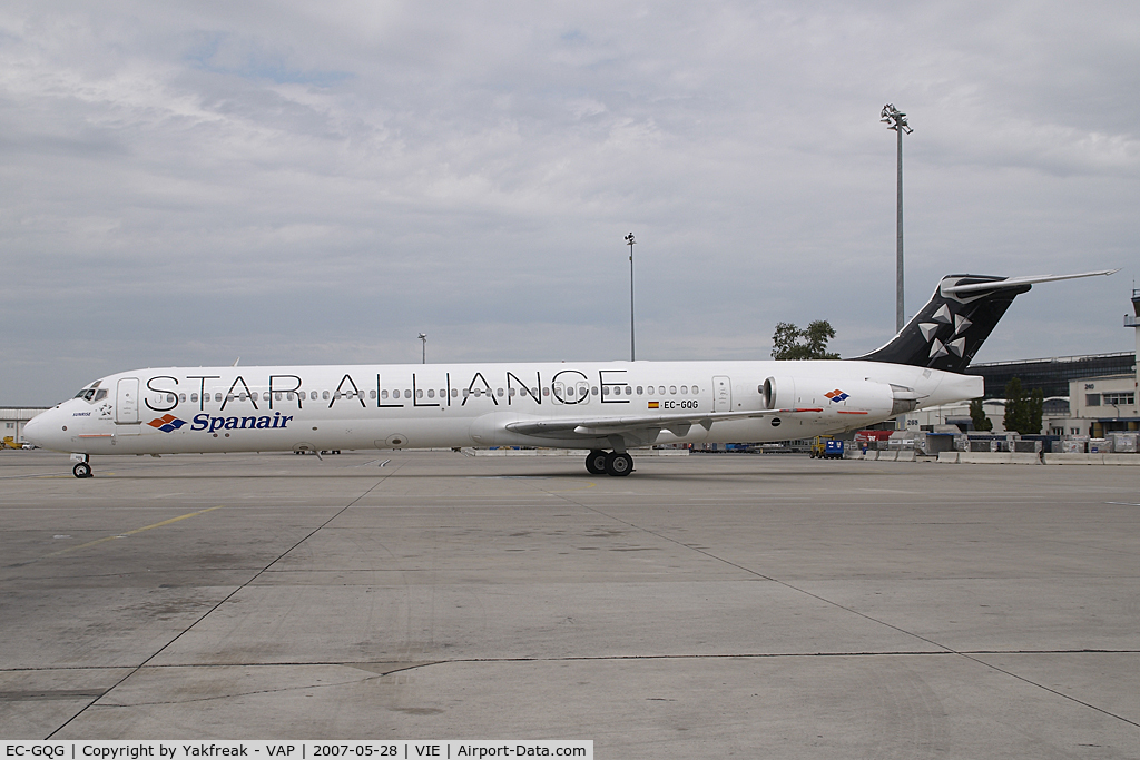 EC-GQG, 1988 McDonnell Douglas MD-83 (DC-9-83) C/N 49577, Spanair MD80in Star Alliance colors