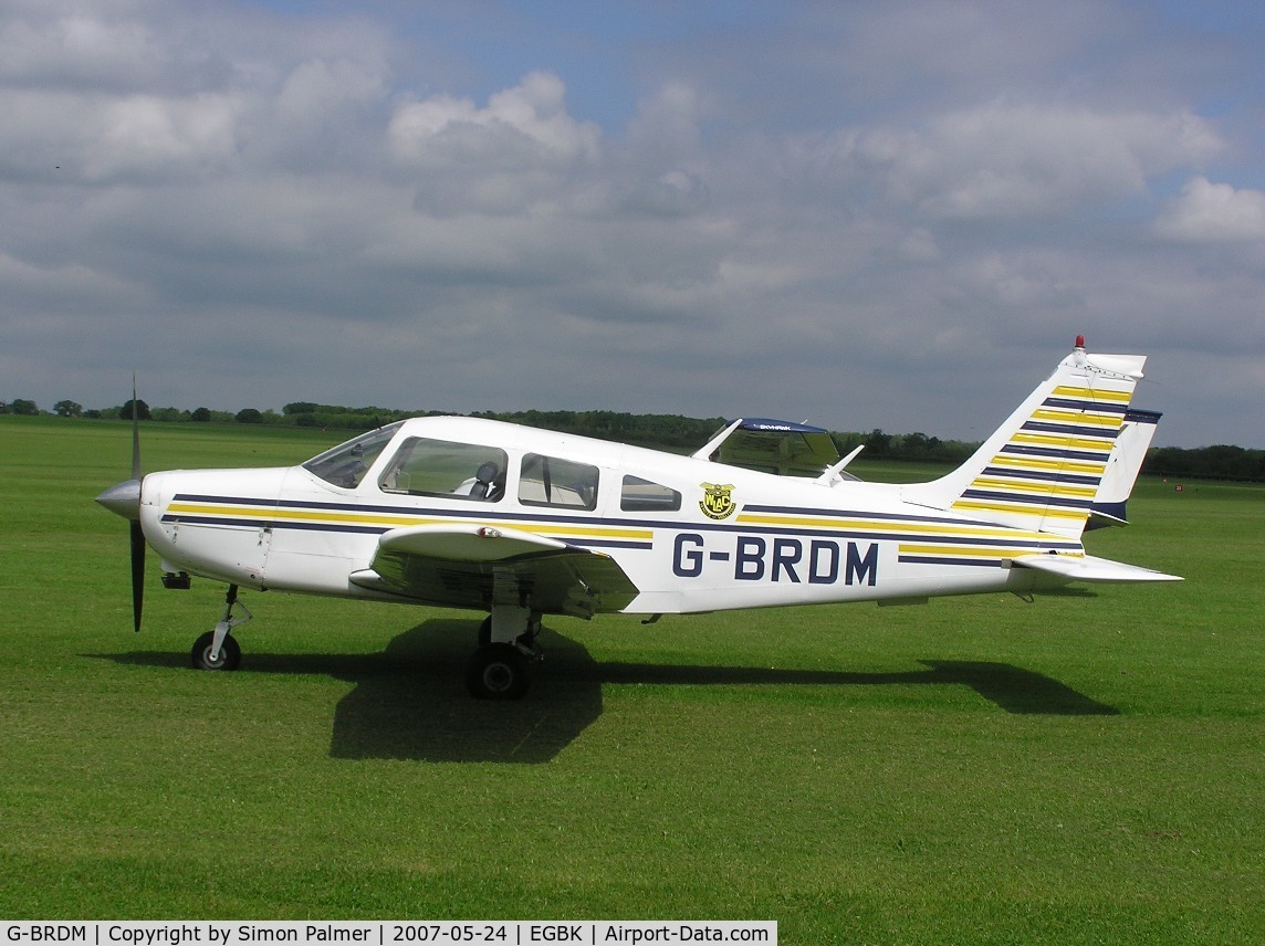 G-BRDM, 1977 Piper PA-28-161 Cherokee Warrior II C/N 28-7716004, PA28-161 visiting Sywell from White Waltham