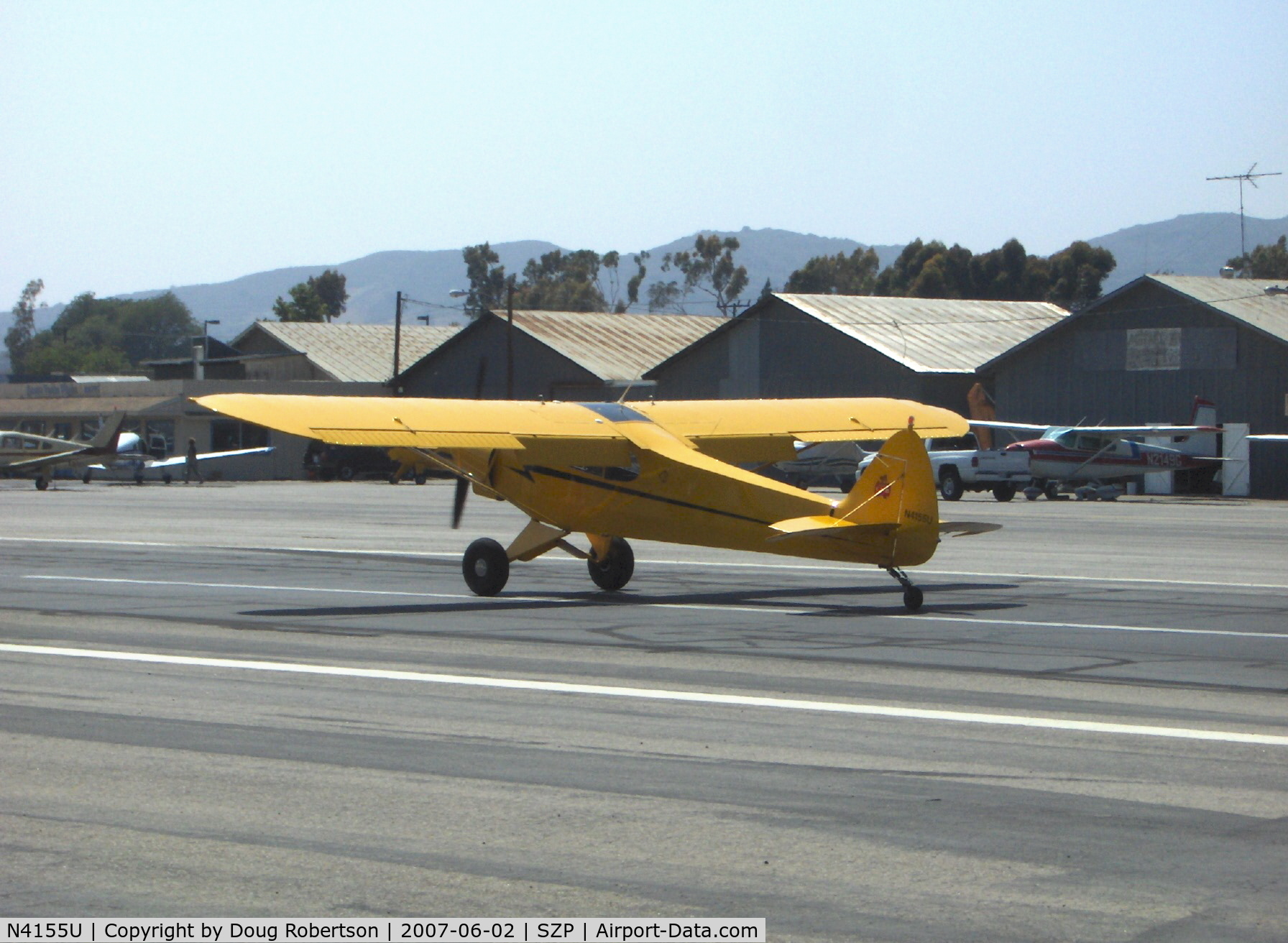 N4155U, 1993 Piper PA-18-150 Super Cub C/N 1809068, 1993 Piper PA-18-150 SUPER CUB, Lycoming O-320 150 Hp, oversize tires,  touchdown Rwy 22