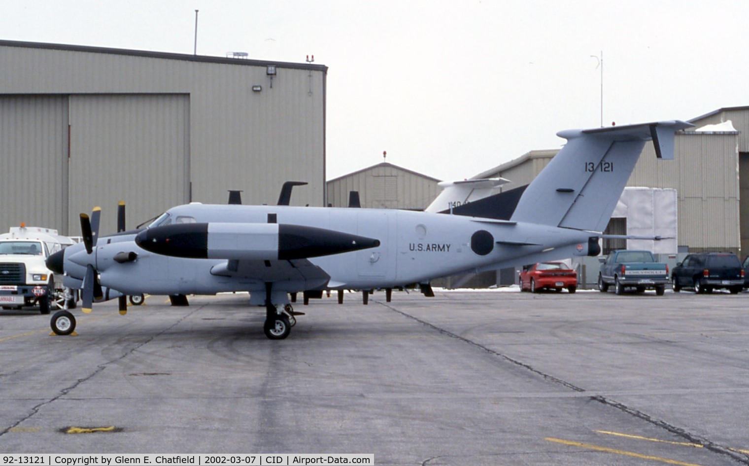 92-13121, 1992 Beech RC-12P Huron C/N FE-027, RC-12P on the Rockwell-Collins ramp