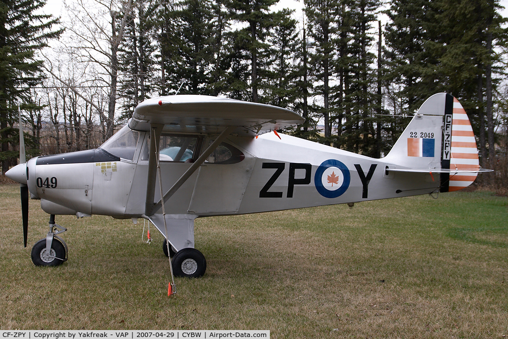 CF-ZPY, 1954 Piper PA-22-135 Tri-Pacer C/N 22-2049, Piper 22