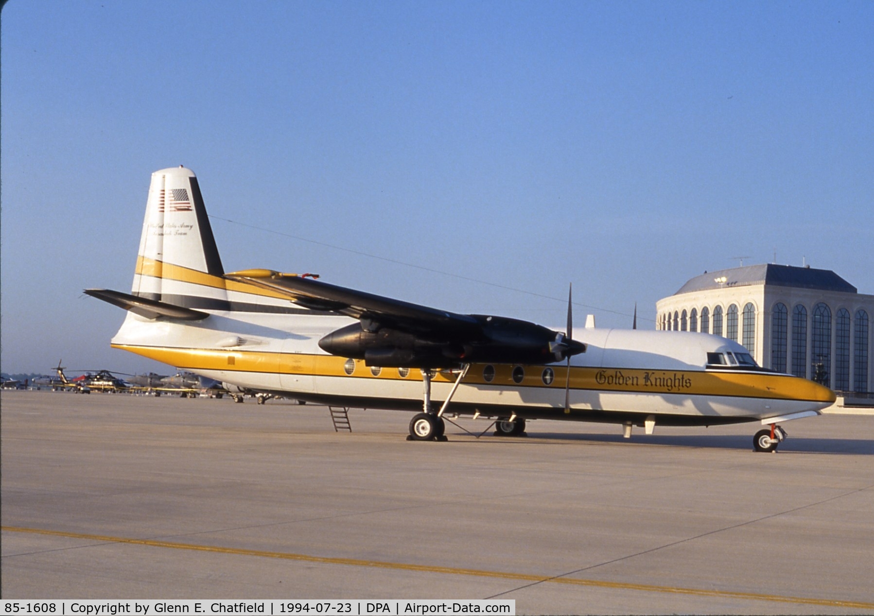 85-1608, 1984 Fokker C-31A (F27-400M) Troopship C/N 10668, Golden Knights plane