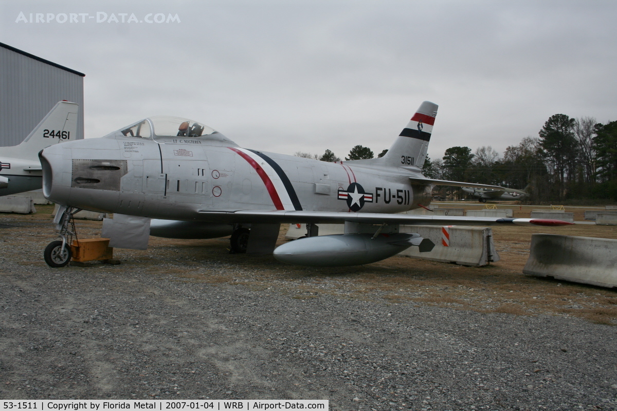 53-1511, 1953 North American F-86H Sabre C/N 203-283, F-86