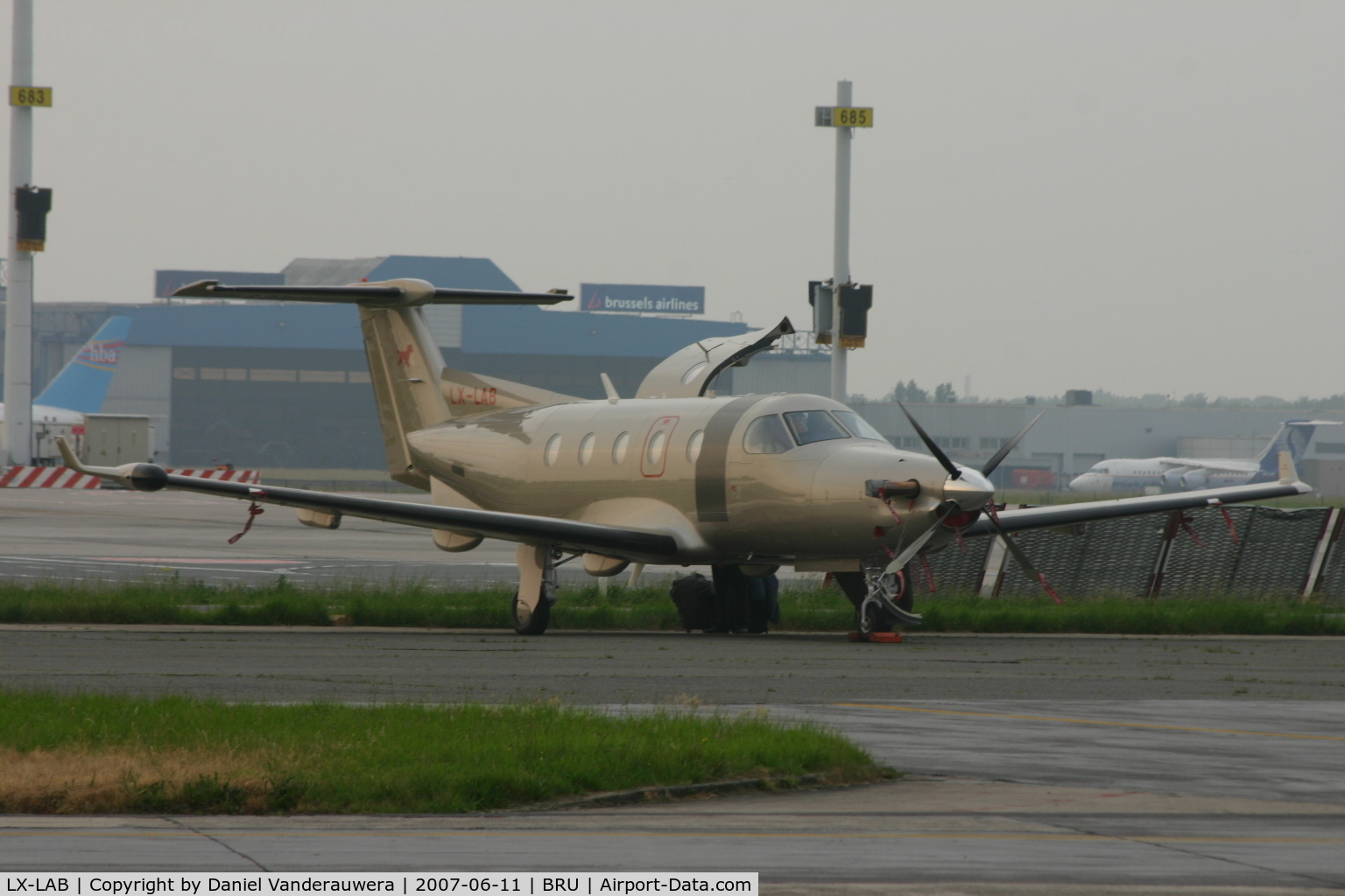 LX-LAB, 2003 Pilatus PC-12/45 C/N 531, apron of ABELAG