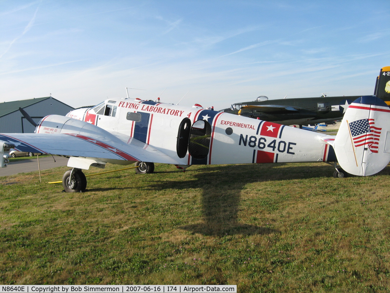 N8640E, Beech C-45H Expeditor C/N AF-510, Grimes flying lab at Urbana, OH.  Instigator of numerous reported UFO sightings over several decades.