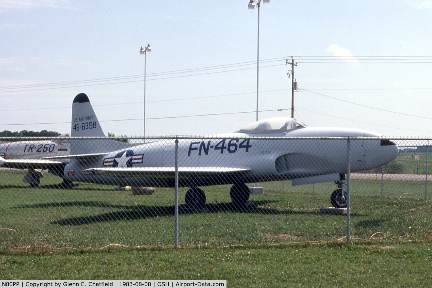 N80PP, Lockheed F-80-C-10 C/N 48-868, At the EAA Museum, marked as 45-8398