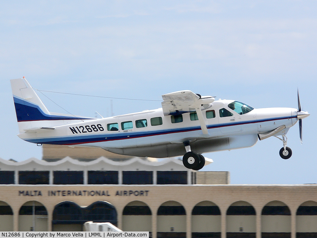 N12686, 2007 Cessna 208B Grand Caravan C/N 208B1248, Departing from Malta International Airport