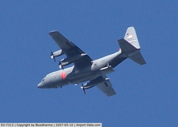 93-7313, 1993 Lockheed C-130H Hercules C/N 382-5378, C-130 Hercules Flight over Columbine High School A C-130 Hercules from the 302nd Air Wing, Peterson Air Force Base, Colo.