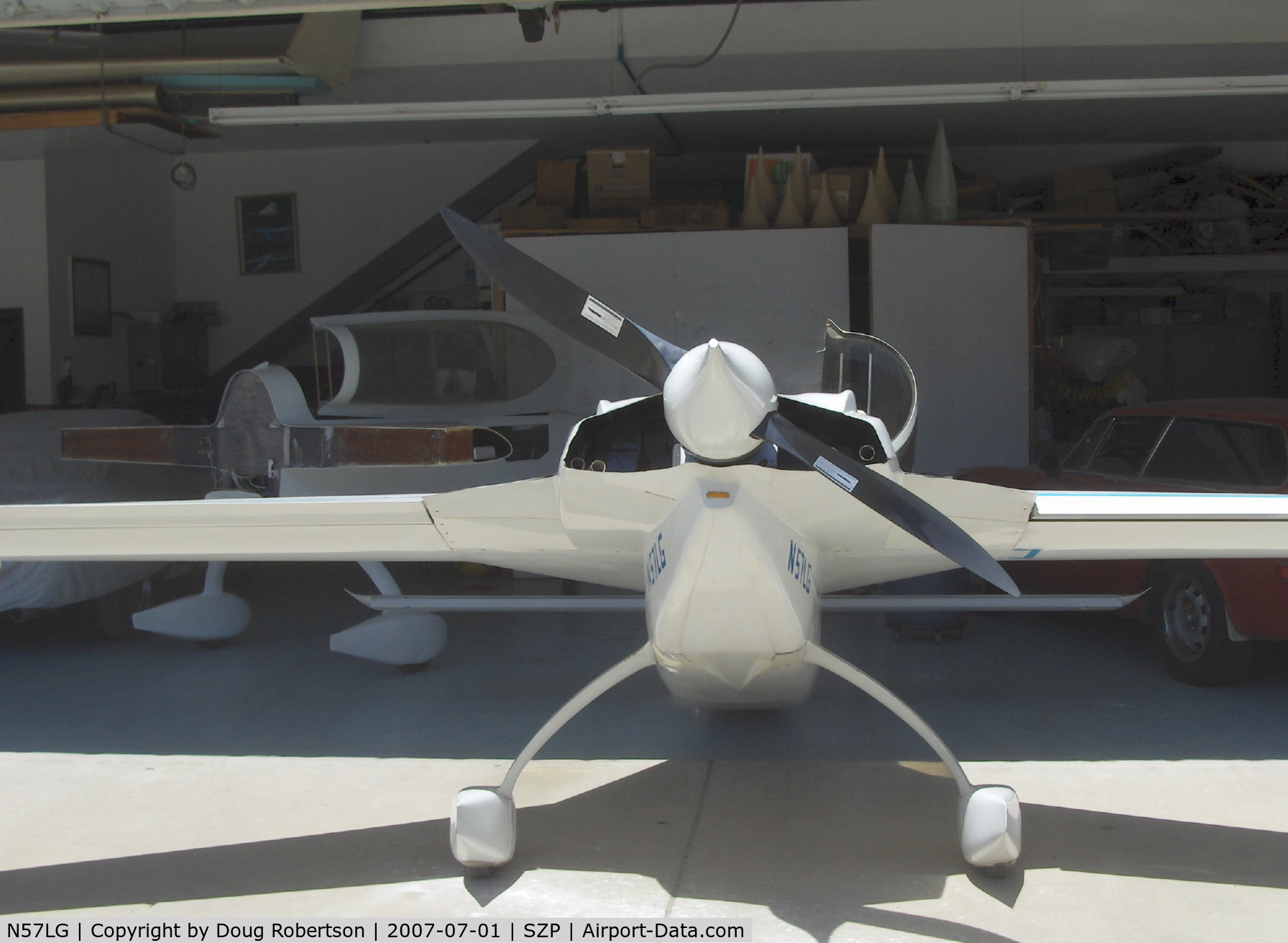 N57LG, 1983 Rutan VariEze C/N 57Z, 1983 Godsey/Klaus Savier modified Rutan VARI-EZE, Continental O-200 100+ Hp, World multiple record FAI speed holder, scimitar prop and modified shape spinner