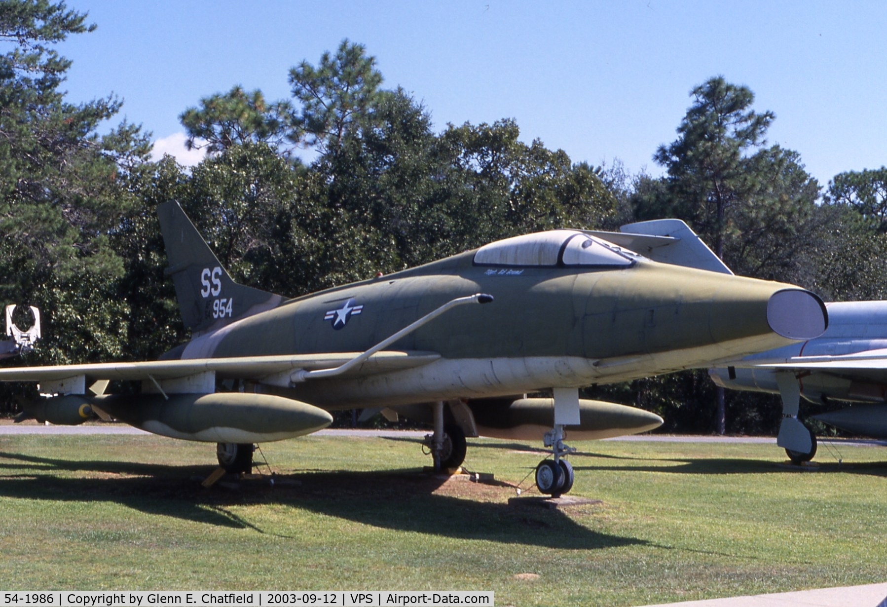 54-1986, 1954 North American F-100C Super Sabre C/N 217-247, F-100C at the USAF Armament Museum