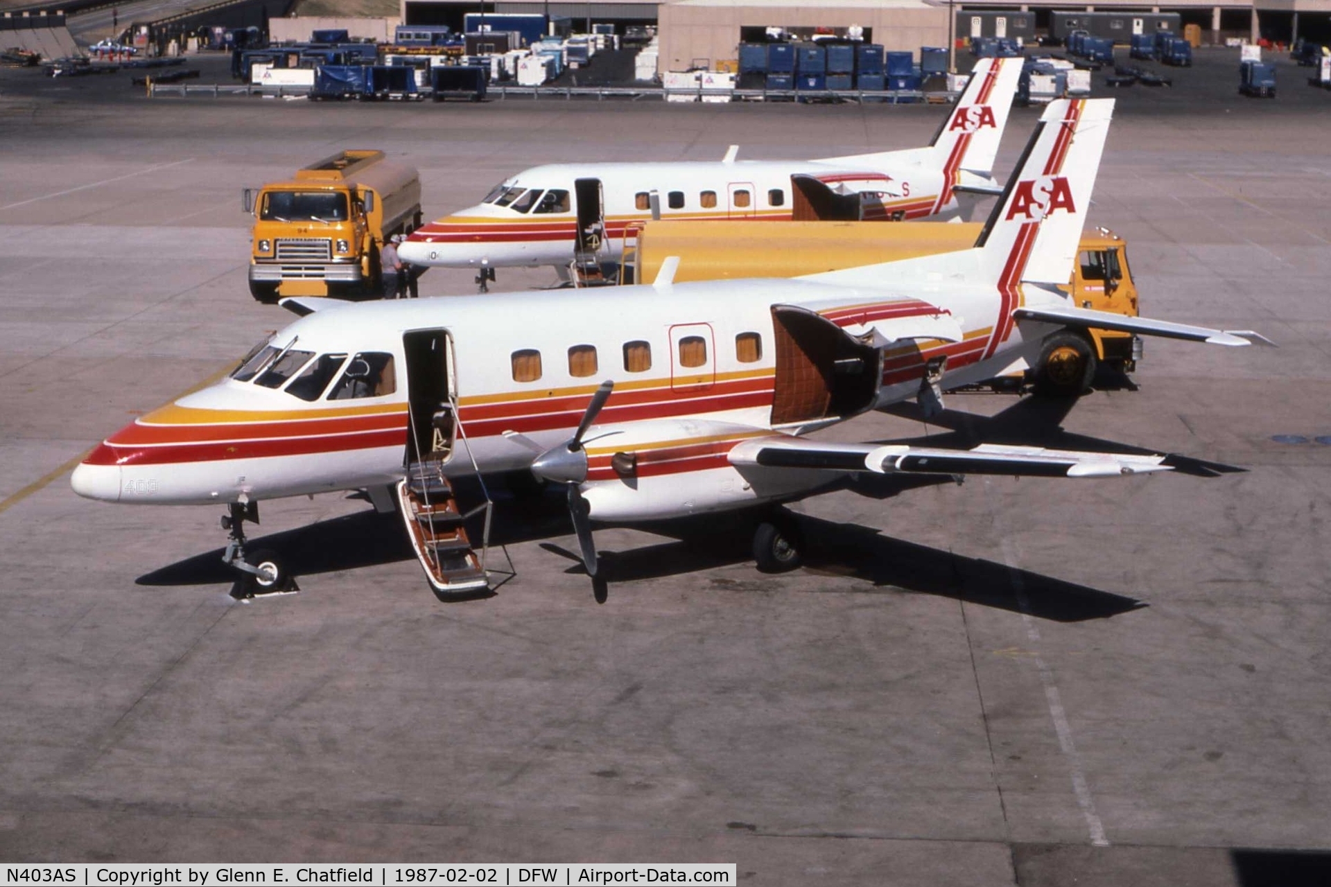 N403AS, 1981 Embraer EMB-110 Bandeirante C/N 110322, E110 that I will be taking from DFW to LAW