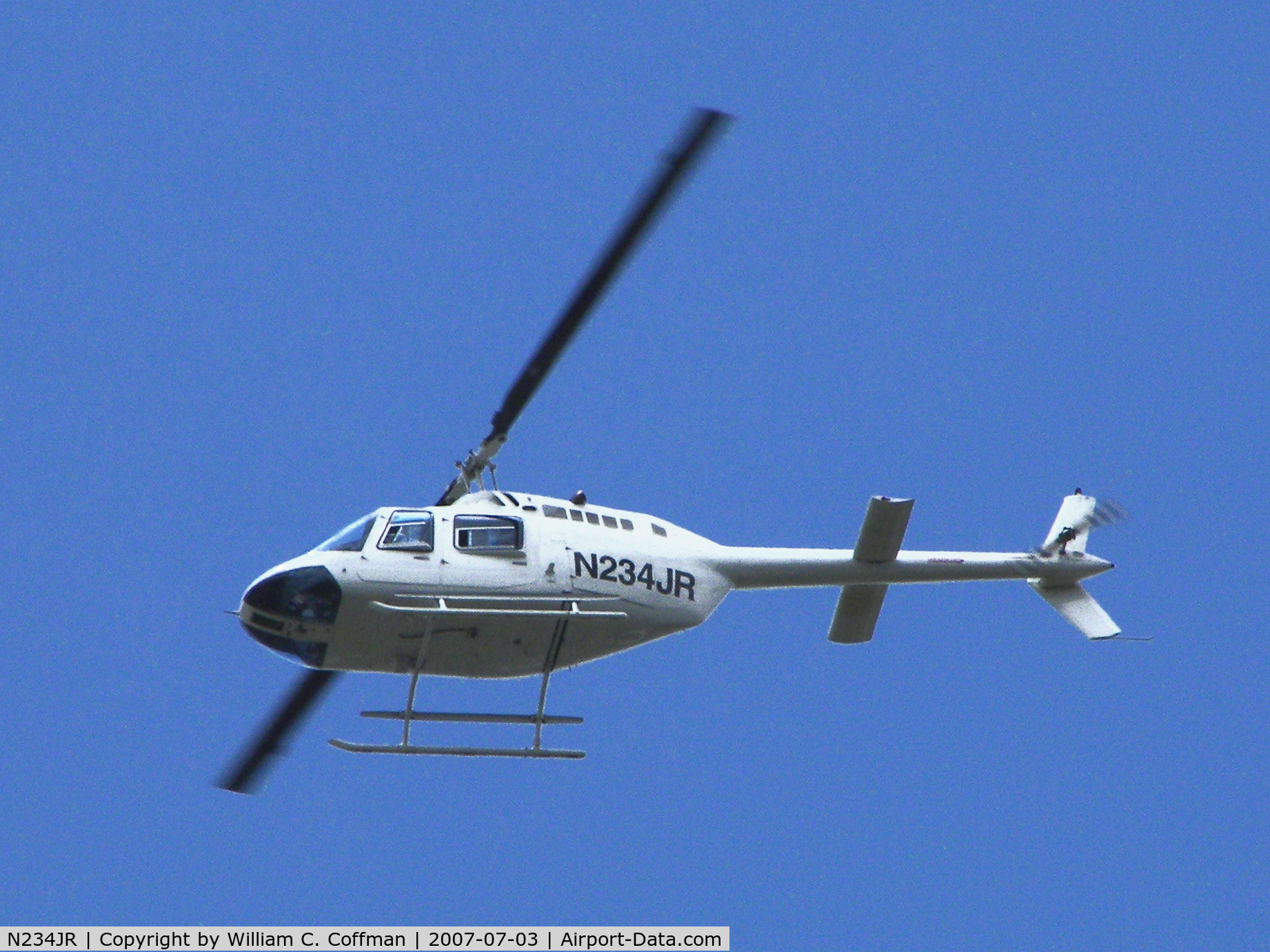 N234JR, 1991 Bell 206B JetRanger III C/N 4151, Flying over my home