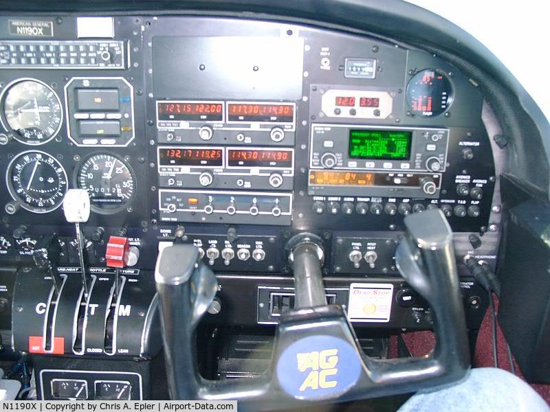 N1190X, 1991 American General AG-5B Tiger C/N 10010, N1190X console, in flight, right half.