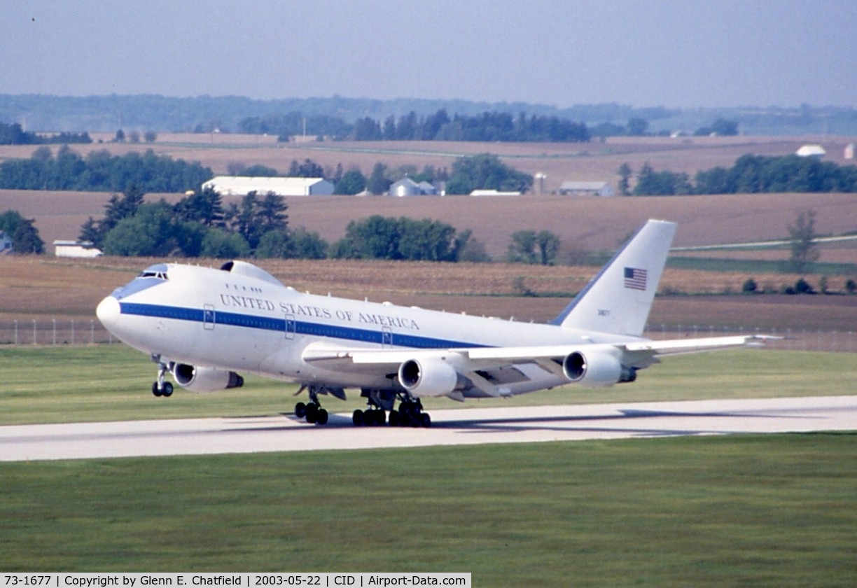73-1677, 1973 Boeing E-4B C/N 20683, Touch and goes on Runway 9